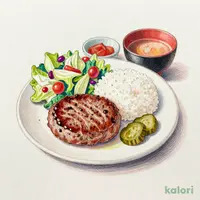 ハンバーグステーキ昼膳(きらく亭)