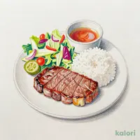 赤身ステーキ昼膳(きらく亭)