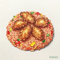 から揚げのチリトマピラフ