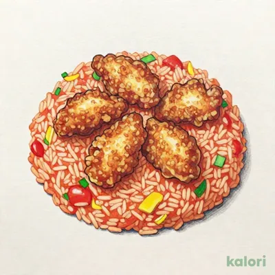 から揚げのチリトマピラフ