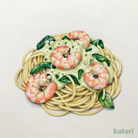 エビとほうれん草のバジルクリーム