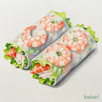 エビとサーモンの生春巻き