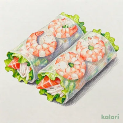 エビとサーモンの生春巻き