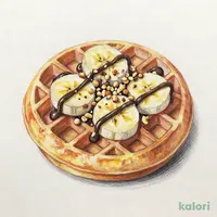 バターミルクアメリカンワッフル ナッティーチョコバナナ