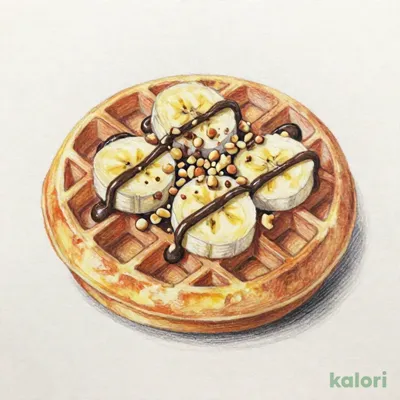 バターミルクアメリカンワッフル ナッティーチョコバナナ