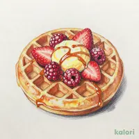 バターミルクアメリカンワッフル ベリーキャラメルカスタード