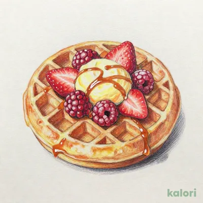 バターミルクアメリカンワッフル ベリーキャラメルカスタード