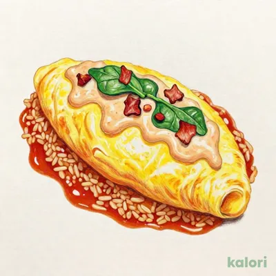 ベーコンとほうれん草のトマトクリームオムライス