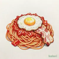ベーコンエッグナポリタン