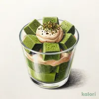 抹茶わらび餅の京ほうじ茶パフェ