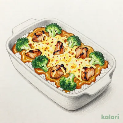 炭焼きチキンとブロッコリーのカレードリア