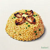 炭焼きチキンのガーリックバターピラフ