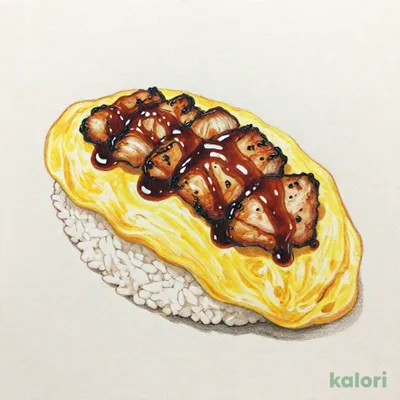 炭焼きチキンの照り焼きソースオムライス