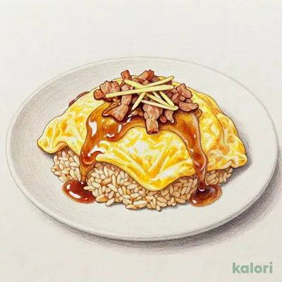 豚肉と生姜の中華あんかけオムライス