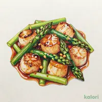 帆立とアスパラのXO醤炒め