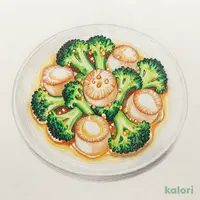 帆立とブロッコリーの炒め