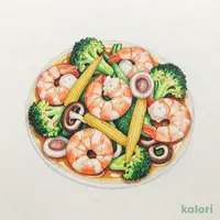 海鮮三種と野菜の炒め