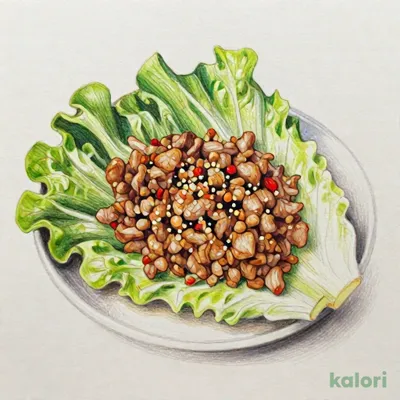 生レタスの肉包み