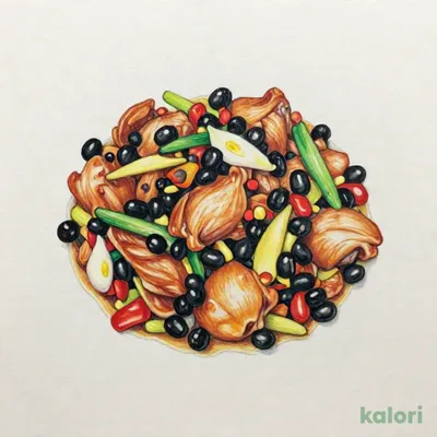 鶏肉の黒豆炒め
