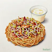 Aセット梅蘭やきそば（小）杏仁豆腐