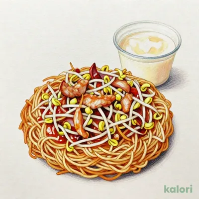 Aセット梅蘭やきそば（小）杏仁豆腐