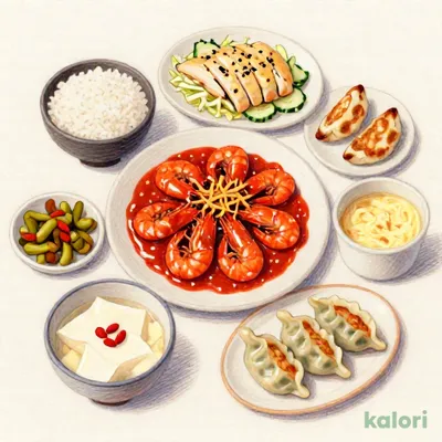 海老のチリソース小皿定食