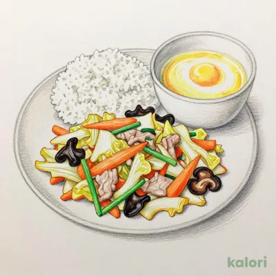 肉野菜炒めごはんセット