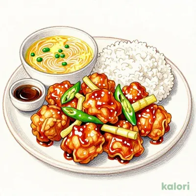 Sweet and Sour Fried Chicken Lunch with Soy Sauce Small Ramen
