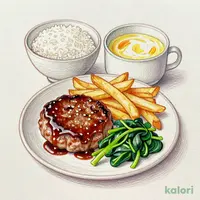 ハンバーグオイスターソースランチ