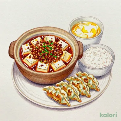 本格四川麻婆豆腐餃子3コ・ごはんセット