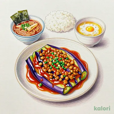 Mapo Eggplant Lunch with Small Soy Sauce Ramen
