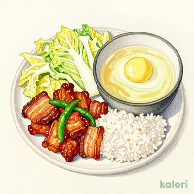 Sweet and Sour Pork with Fried Horse Mackerel & Rice Set