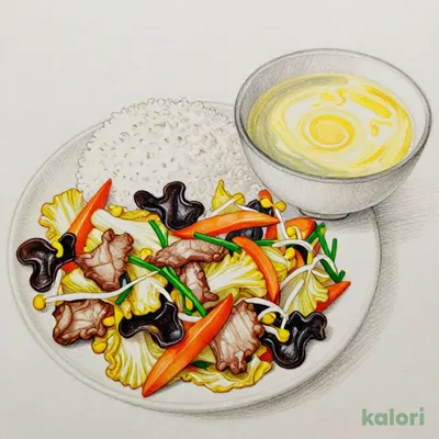 Meat and Vegetable Stir-fry Set Meal