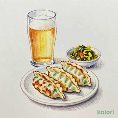 【晩酌セット】生ビール＆本格焼餃子（3コ）