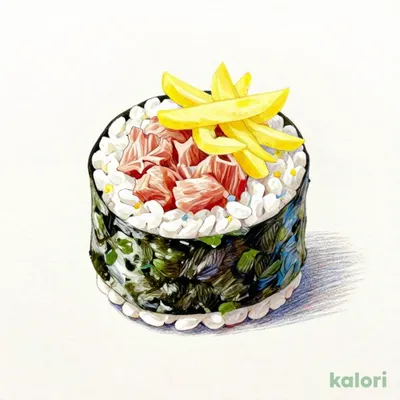 Fatty Tuna and Pickled Radish Thin Sushi Roll