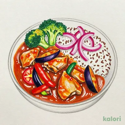 1/2日分の野菜がとれる 野菜とチキンのトマトカレー