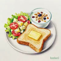バタートースト+ミニサラダ+グラノーラヨーグルトセット