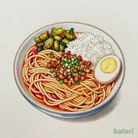 紅マーラータンタン麺と半魯肉飯セット