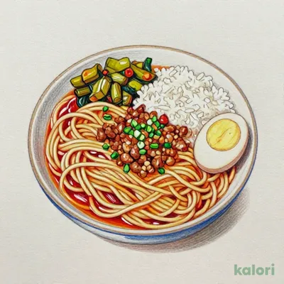 紅マーラータンタン麺と半魯肉飯セット