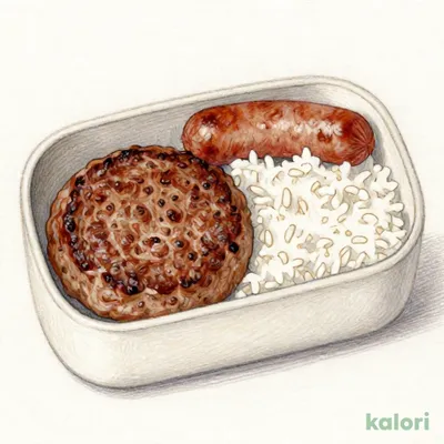 TO 手ごねハンバーグ(150g)＆ソーセージ弁当