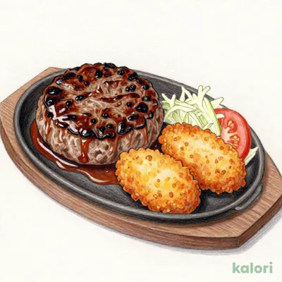 ランチ 牡蠣フライ＆大俵ハンバーグ150g