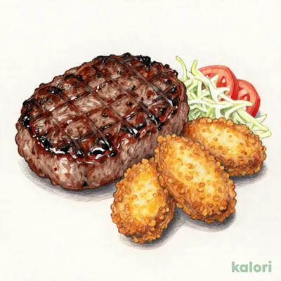 ランチ 牡蠣フライ＆大俵ハンバーグ250g