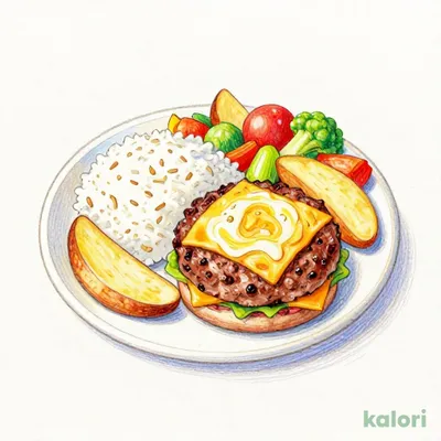 キッズチーズ手ごねハンバーグ(ドリンクバー除く)