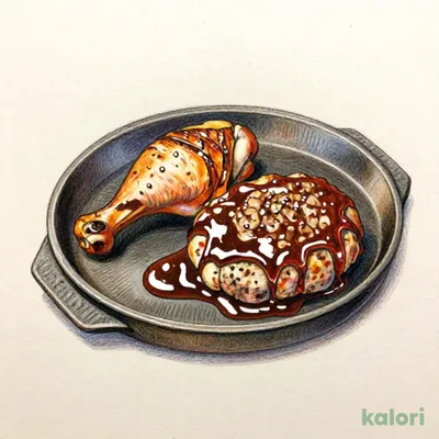 Grilled Chicken and Hand-Kneaded Hamburg Steak