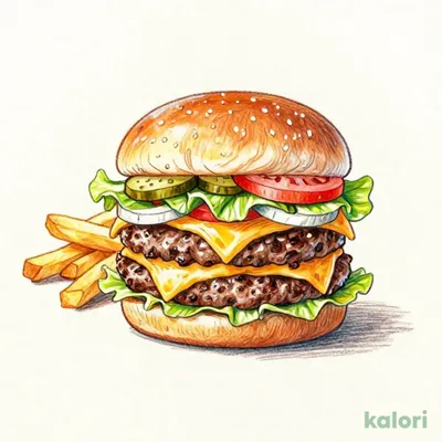ランチ ダブルチーズバーガー(フライドポテト付、スープバー除く）(店舗限定)