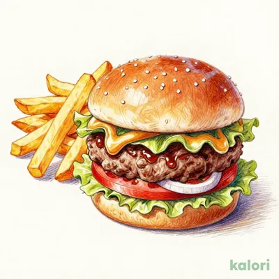 Lunch Beef Burger with Fries (Store Exclusive)