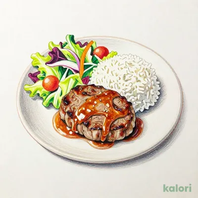 Lunch Hand-Kneaded Hamburg Steak Plate (100g)