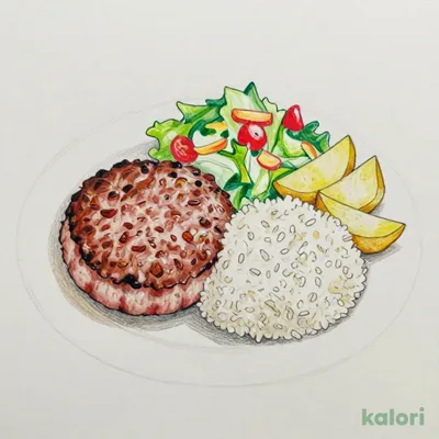 ランチ 手ごねハンバーグプレート150g