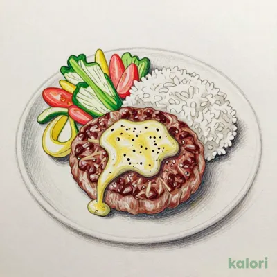 Garlic Hand-Formed Hamburg Steak Bento (300g)