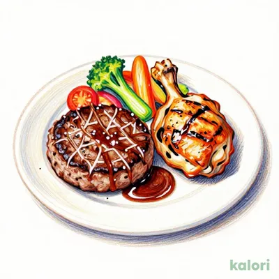 大俵ハンバーグ150g&グリルチキン